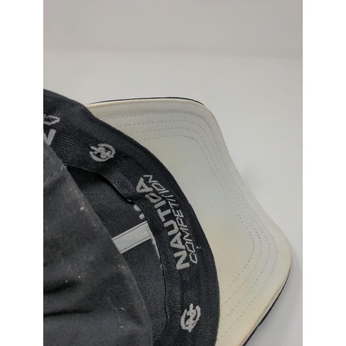 Nautica Competition Fitted Hat Size L/XL Black Embroidered Spell Out