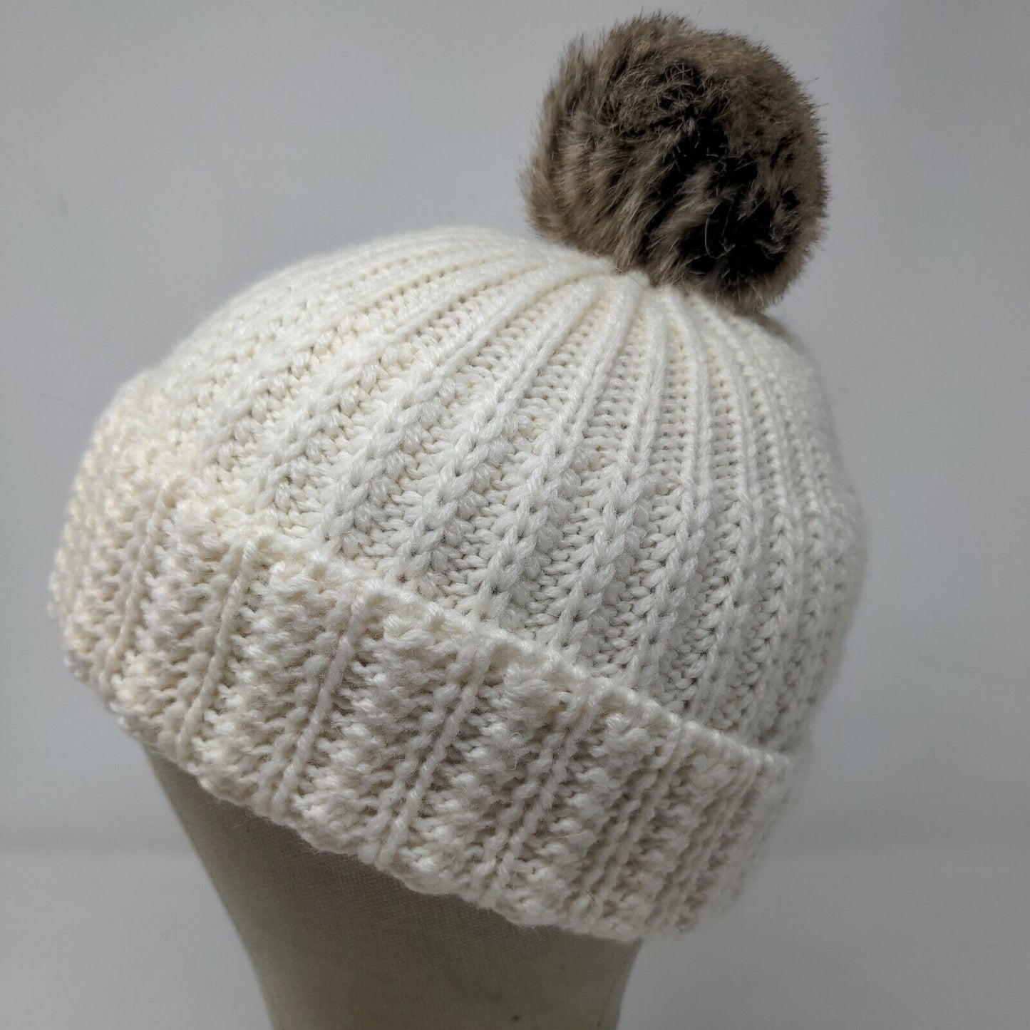 Banana Republic Women's Knit Beanie Hat Cream One Size Wool Alpaca Blend