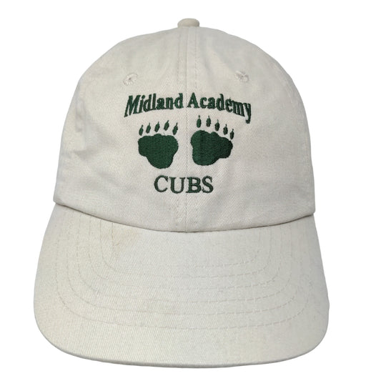 Midland Academy Cubs Strapback Hat Tan Adjustable Embroidered Logo