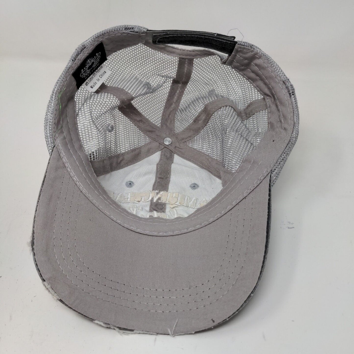 Katydid Women's Strapback Mesh Back Hat Gray Camping Hair Embroidered Logo