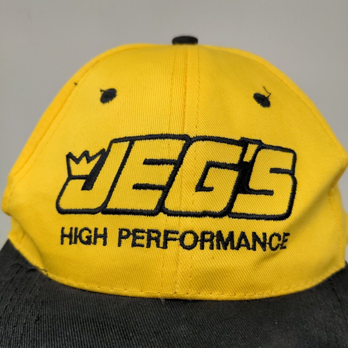 Jegs High Performance Men's Snapback Hat Yellow Black OSFA Embroidered Logo