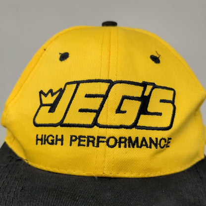 Jegs High Performance Men's Snapback Hat Yellow Black OSFA Embroidered Logo