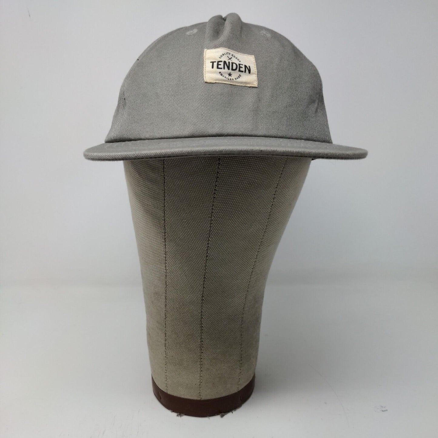 Tenden Slideback Hat Gray Adjustable Patch Logo Cap American Made