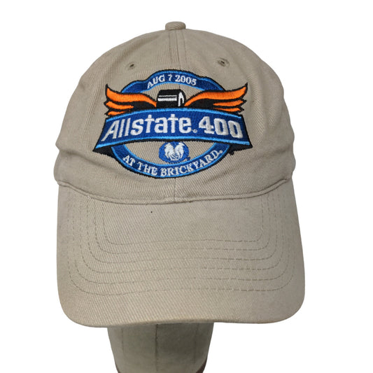 Allstate 400 at the Brickyard Slideback Hat Beige Adjustable Embroidered 2005