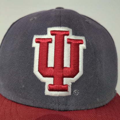 New Era Mens IU Hoosiers Indiana University Fitted Hat Blue Red Size 7 3/8