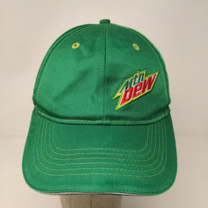 Mtn Dew Strapback Hat Green OSFA Embroidered Logo Soda Soft Drink