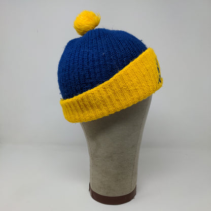 UCLA Bruins Beanie Hat Embroidered Logo Blue Yellow Pom Pom Knit
