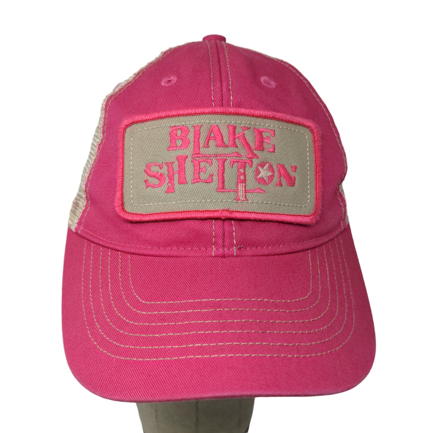 Blake Shelton Womens Snapback Mesh Back Hat Pink Adjustable Embroidered Logo