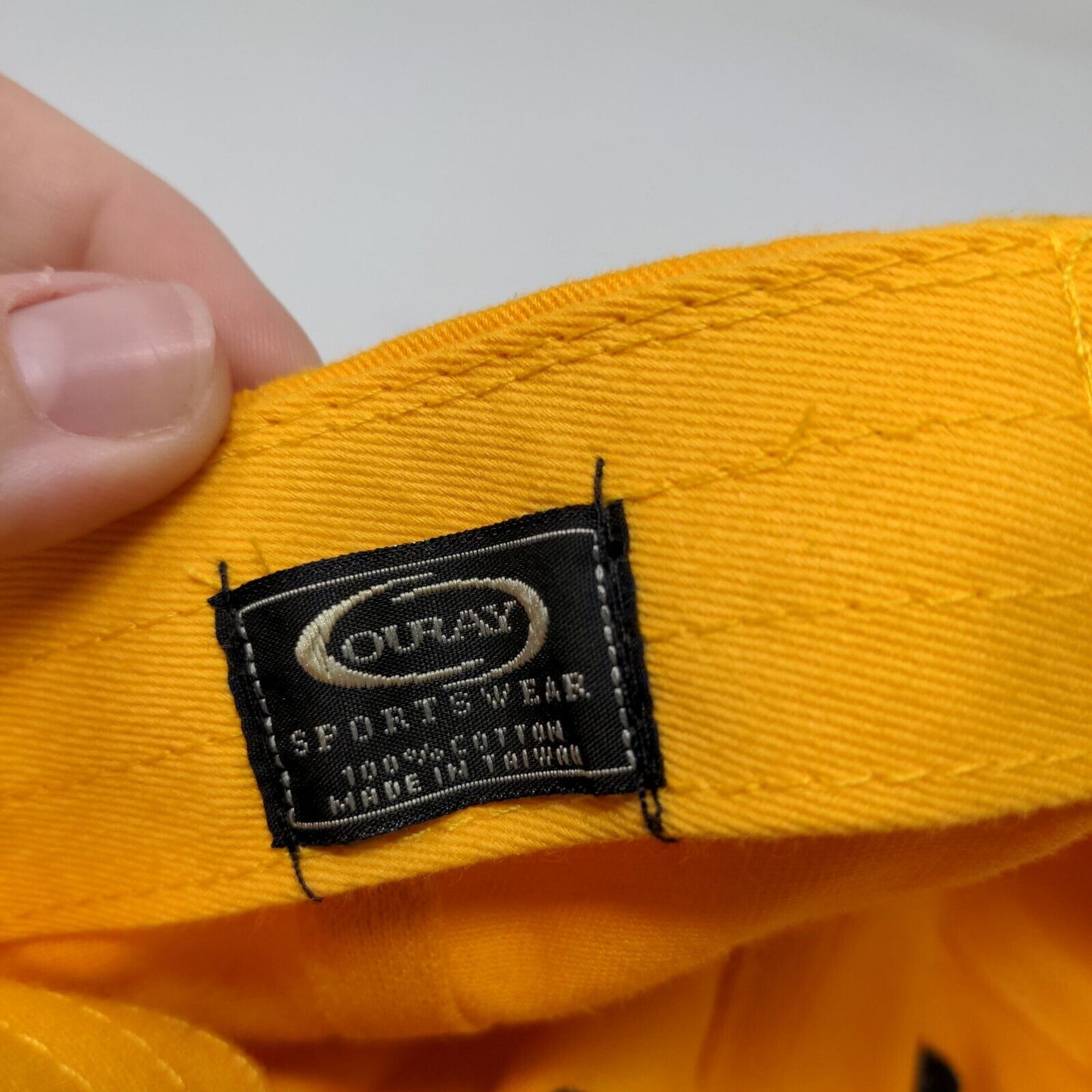 Racing for Kids Men's Strapback Hat Yellow Autographed Embroidered Logo