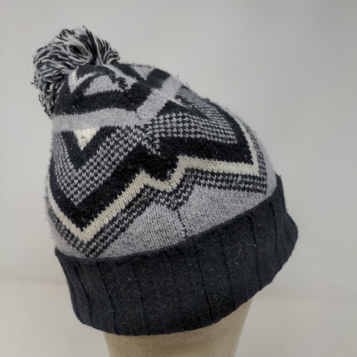 Nordstrom Men's Knit Beanie Hat Cap Wool Cashmere Blend Black Gray One Size