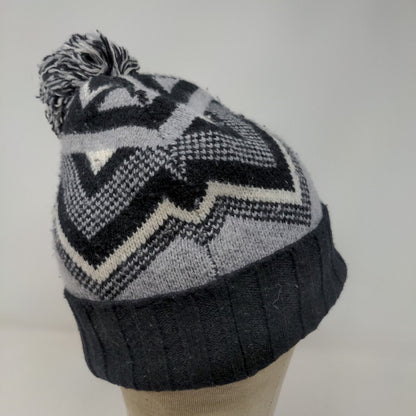 Nordstrom Men's Knit Beanie Hat Cap Wool Cashmere Blend Black Gray One Size