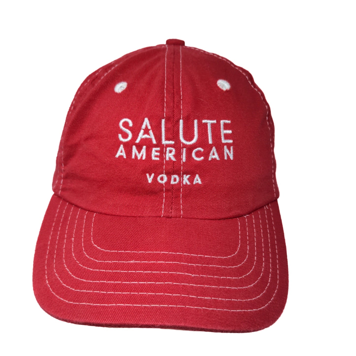 Cap America Men's Salute American Vodka Strapback Hat Red Embroidered Logo