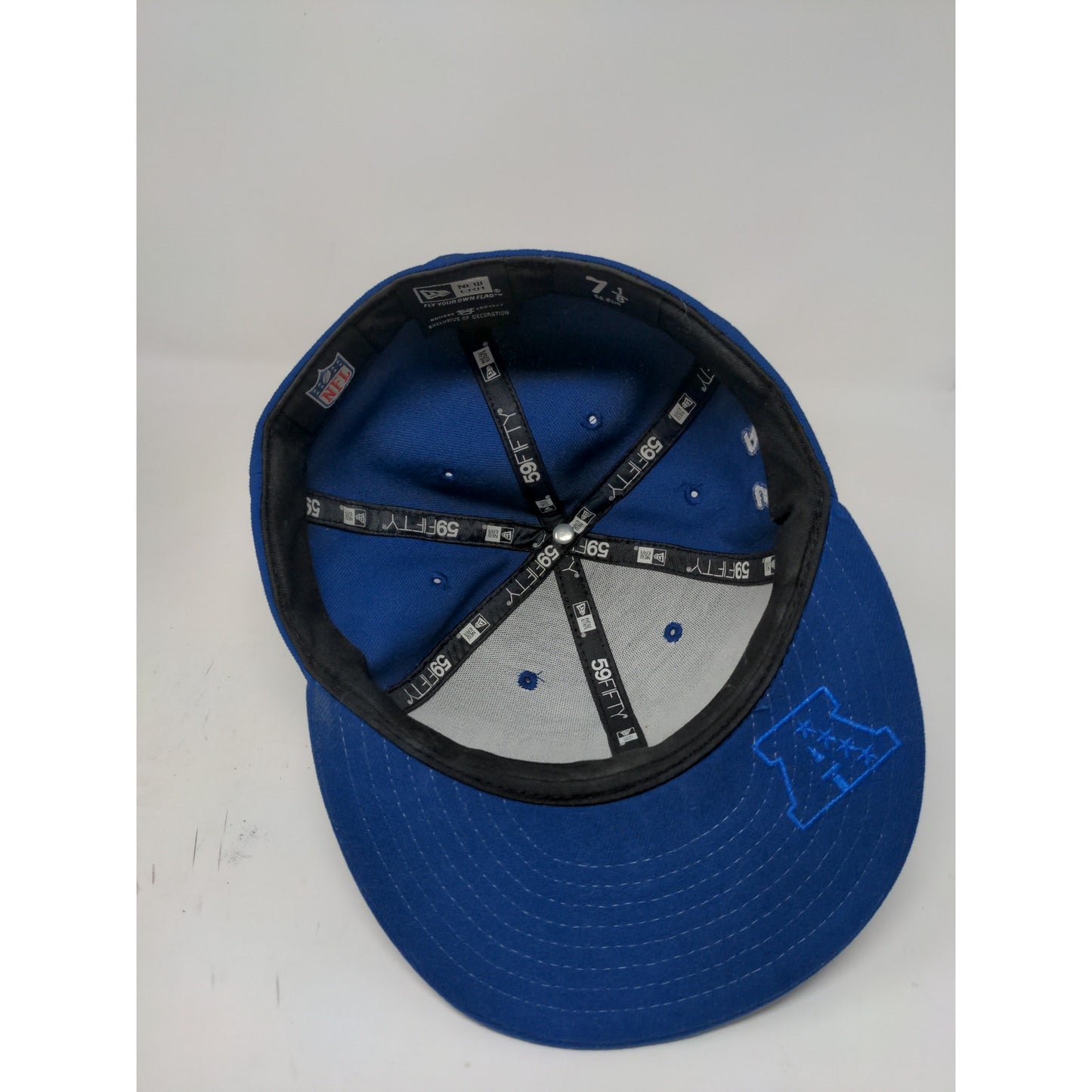 NFL Indianapolis Colts New Era 59Fifty Fitted Hat Size 7 1/8 Blue Embroidered