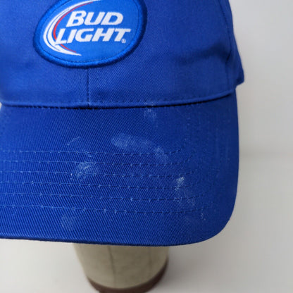 Bud Light Mens Strapback Hat Blue Adjustable Embroidered Logo 100% Cotton