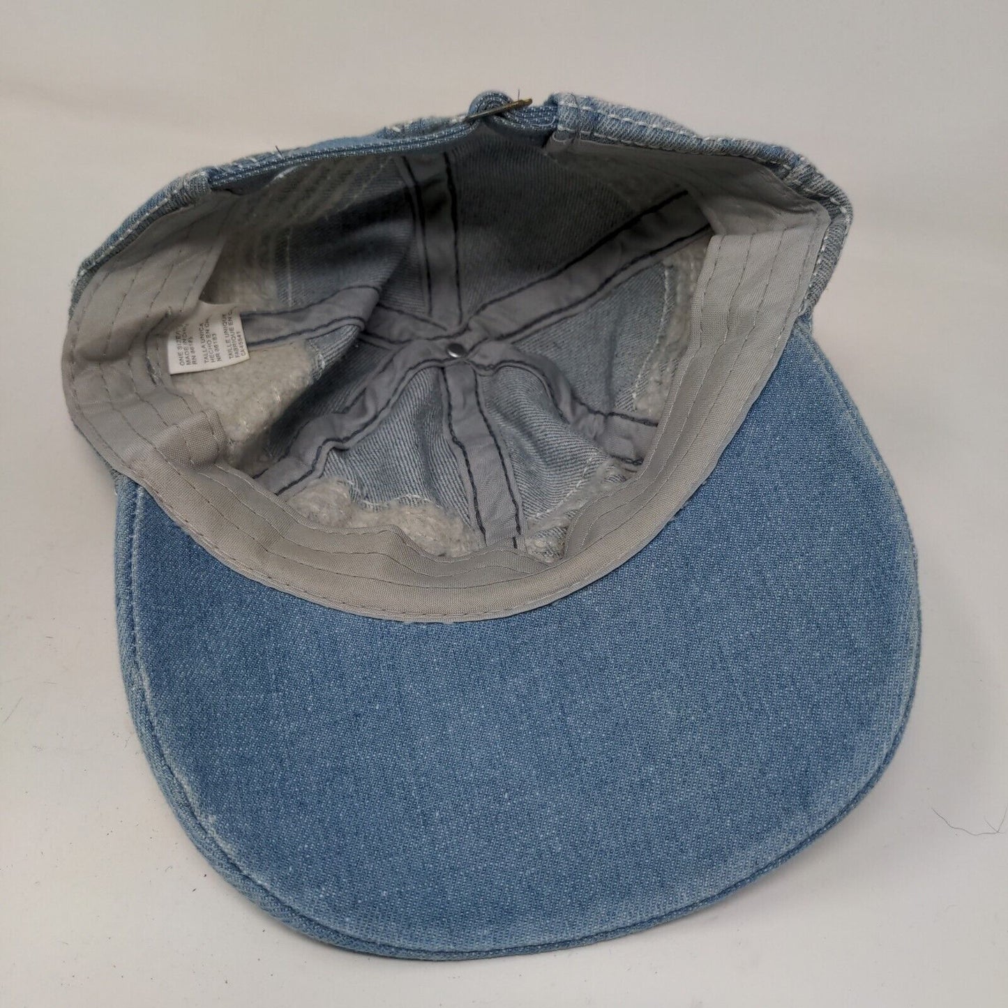 Unbranded Men's Slideback Hat Blue OSFM Denim Stitched Accents