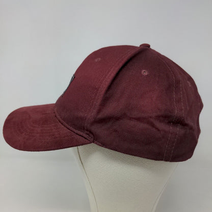 Unrivaled Supply Men's Snapback Hat Red Burgundy Patch Logo Vent Holes