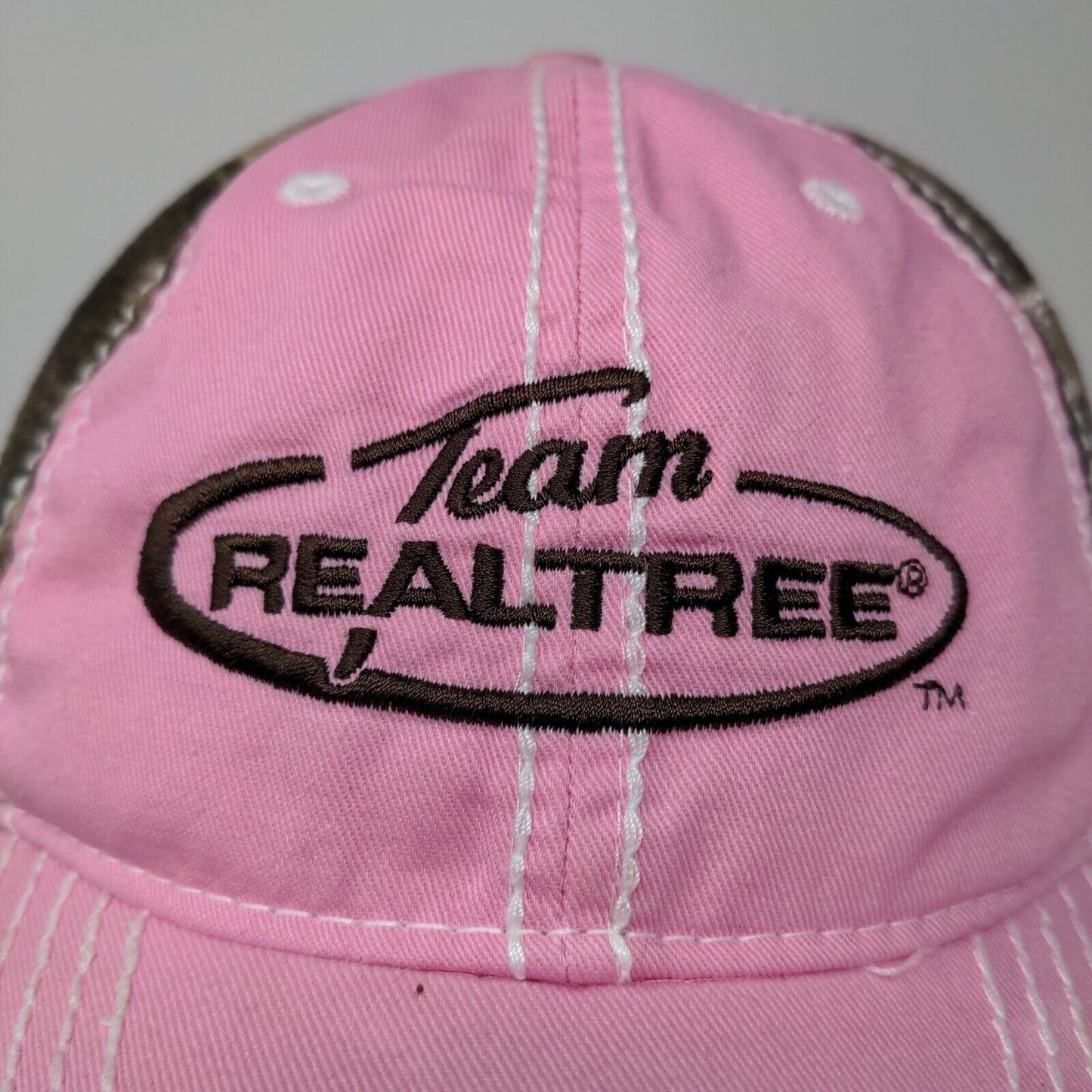 Team Realtree Women's Strapback Hat Pink Camo OSFA Embroidered Logo