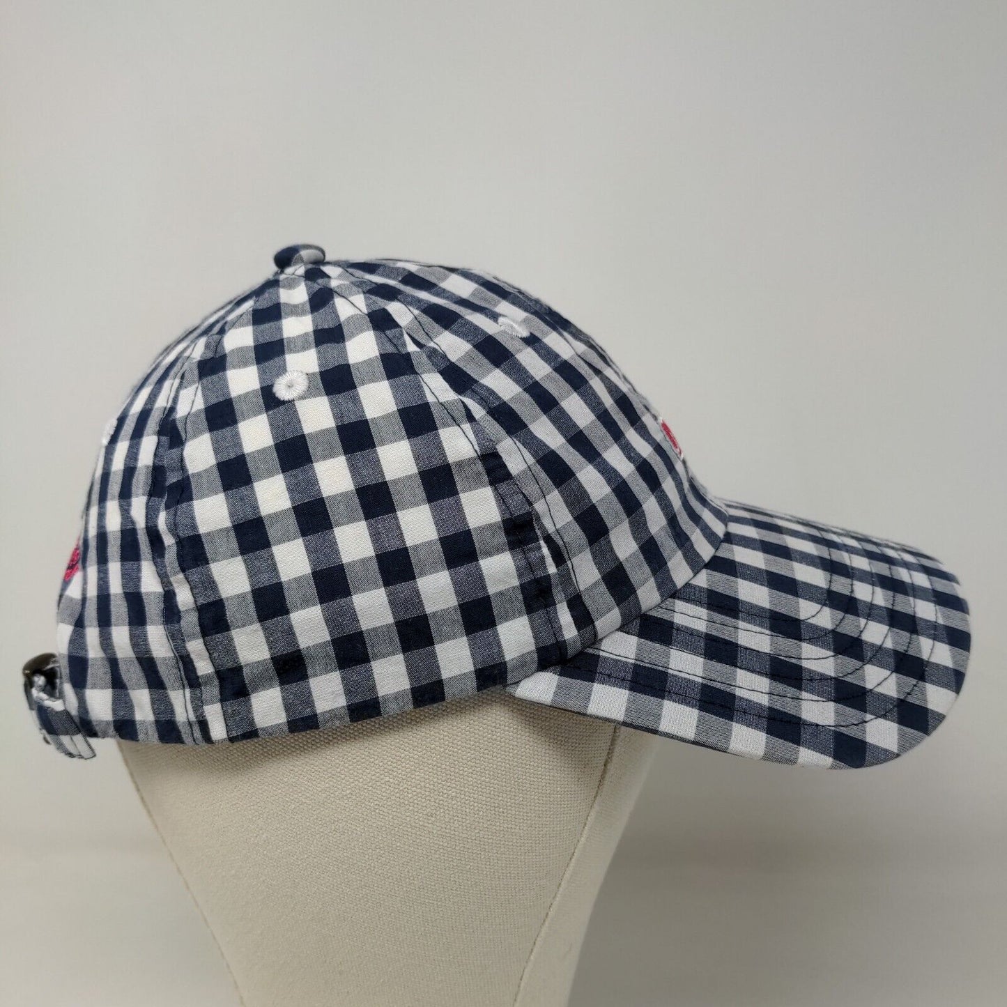 Vineyard Vines Women's Slideback Hat Multicolored Check Pattern Embroidered Logo