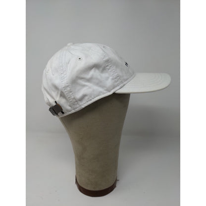 Tommy Hilfiger Slideback Hat White & Blue Embroidered Spell Out Logo One Size
