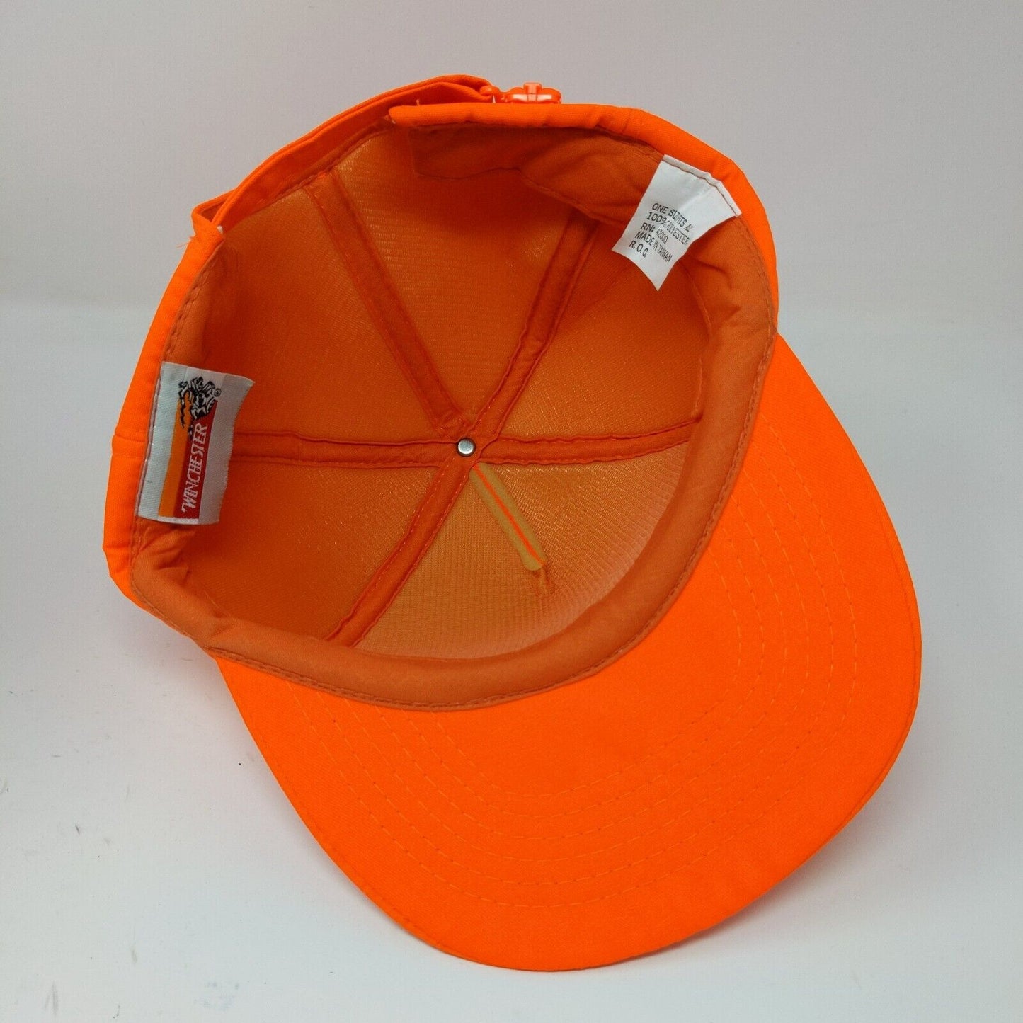Winchester Hunter Neon Orange Insulated Zip Back Hat Cap Safety Deer OSFA