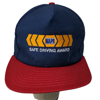 NAPA Safe Driving Award Snapback Hat Blue Red Adjustable Vintage Made USA