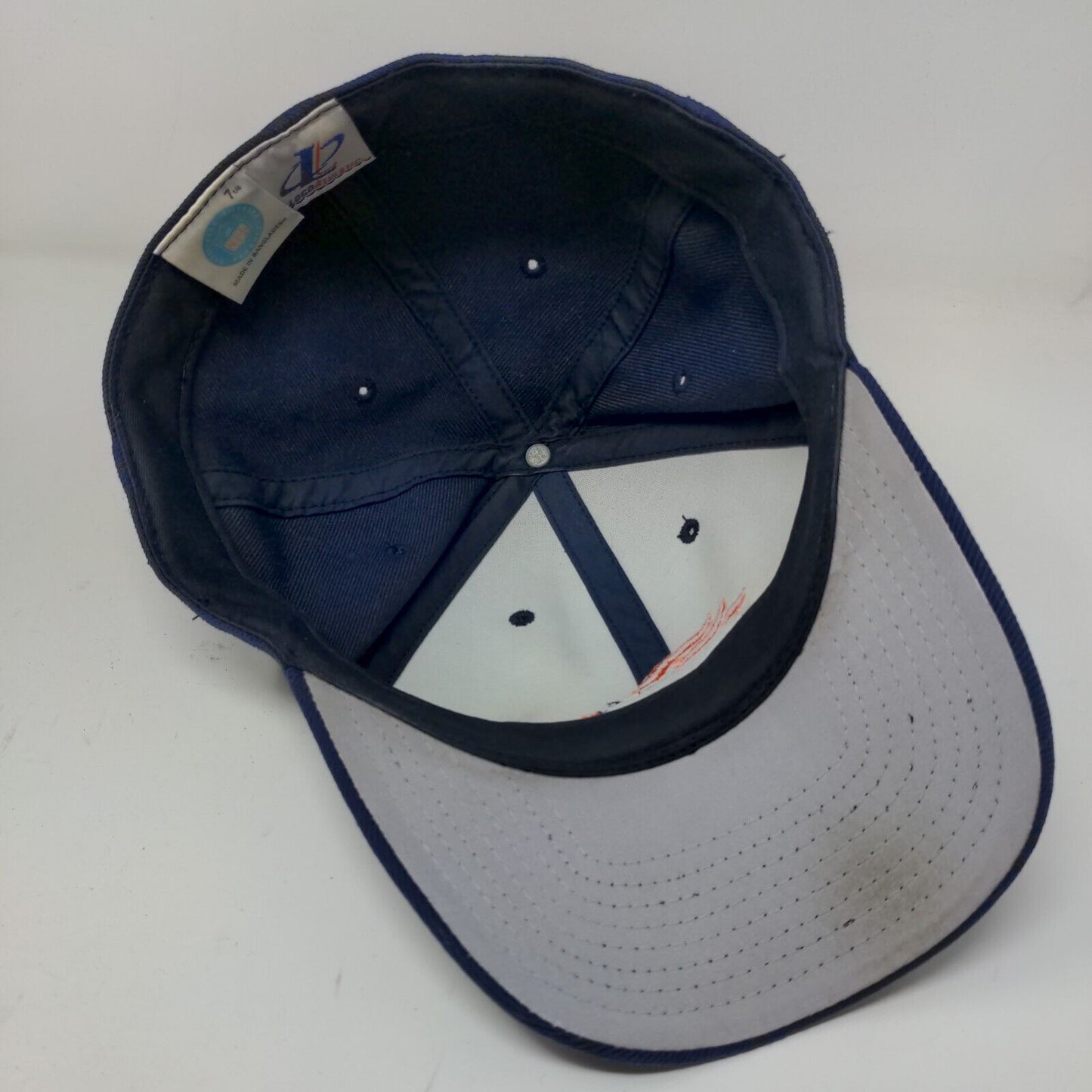 NFL Logo Athletic Mens Denver Broncos Fitted Hat Blue Size 7 1/4 Embroidered