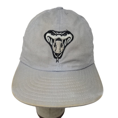 New Era Mens Slideback Hat Gray OSFA Embroidered Rattlesnake Logo Distressed