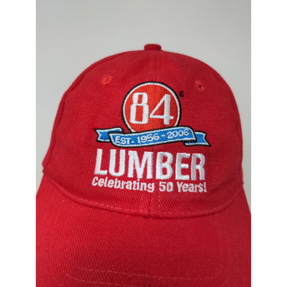 84 Lumber 2006 50 Year Anniversary Strapback Hat Adjustable 58CM Red Embroidered