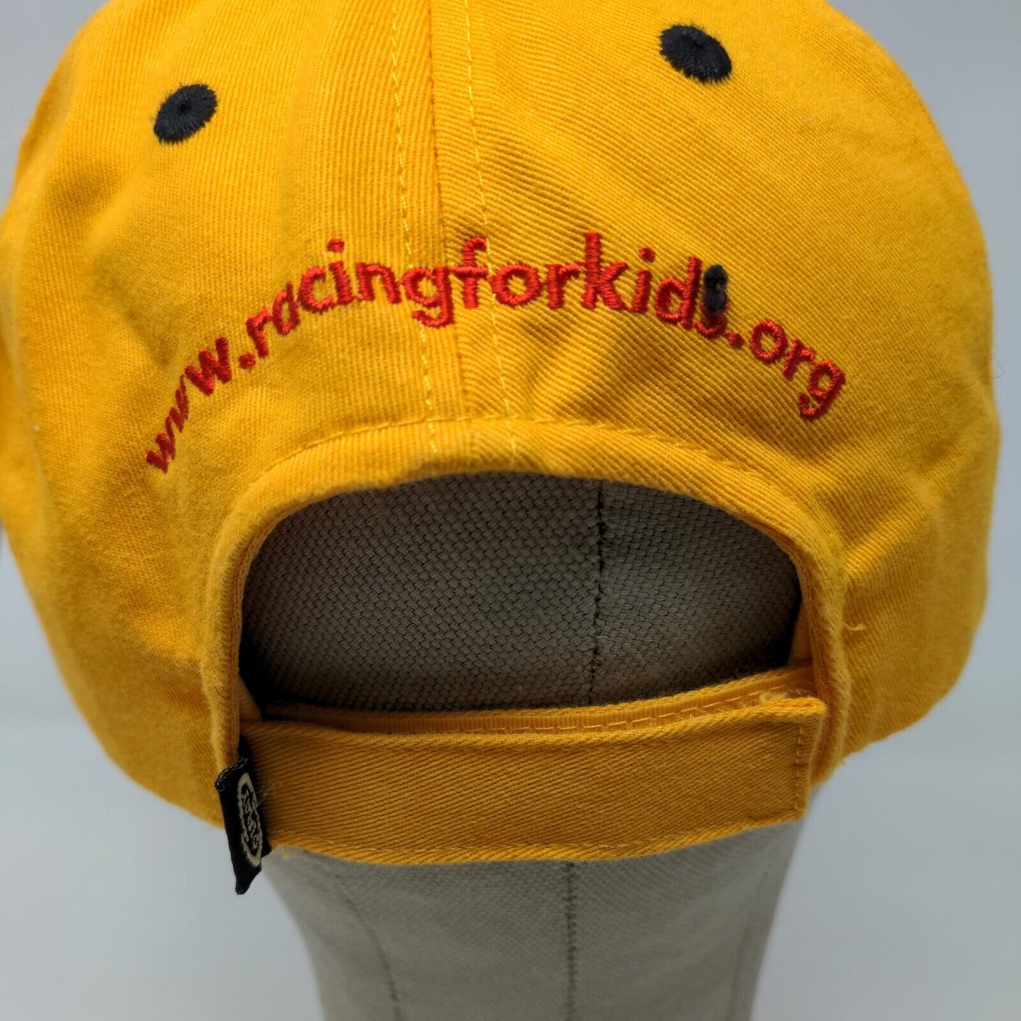 Racing for Kids Men's Strapback Hat Yellow Autographed Embroidered Logo