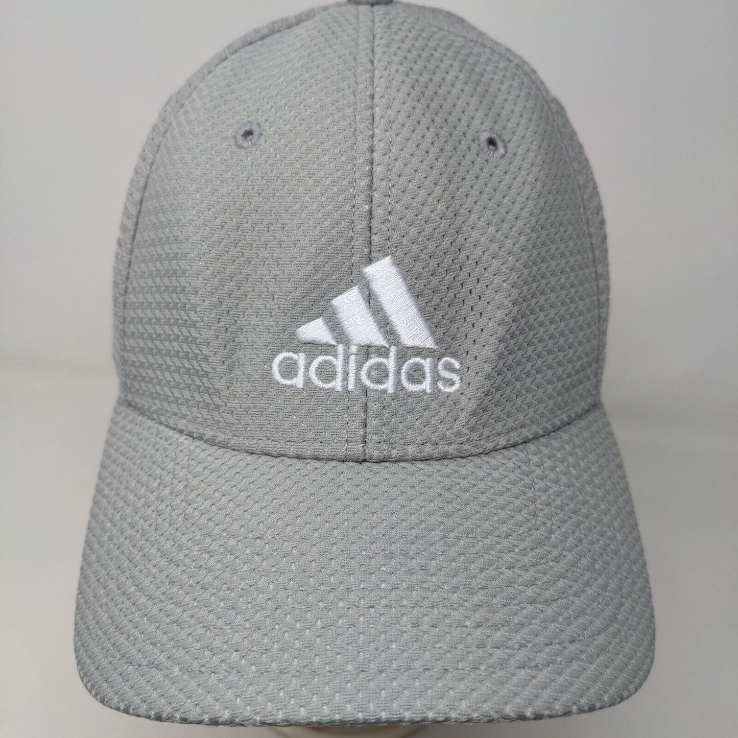 Adidas Men's Fitted Hat Gray Size L/XL Embroidered Logo 100% Polyester