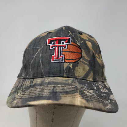 Unbranded Men's Basketball Camo Strapback Hat Green Adjustable Embroidered