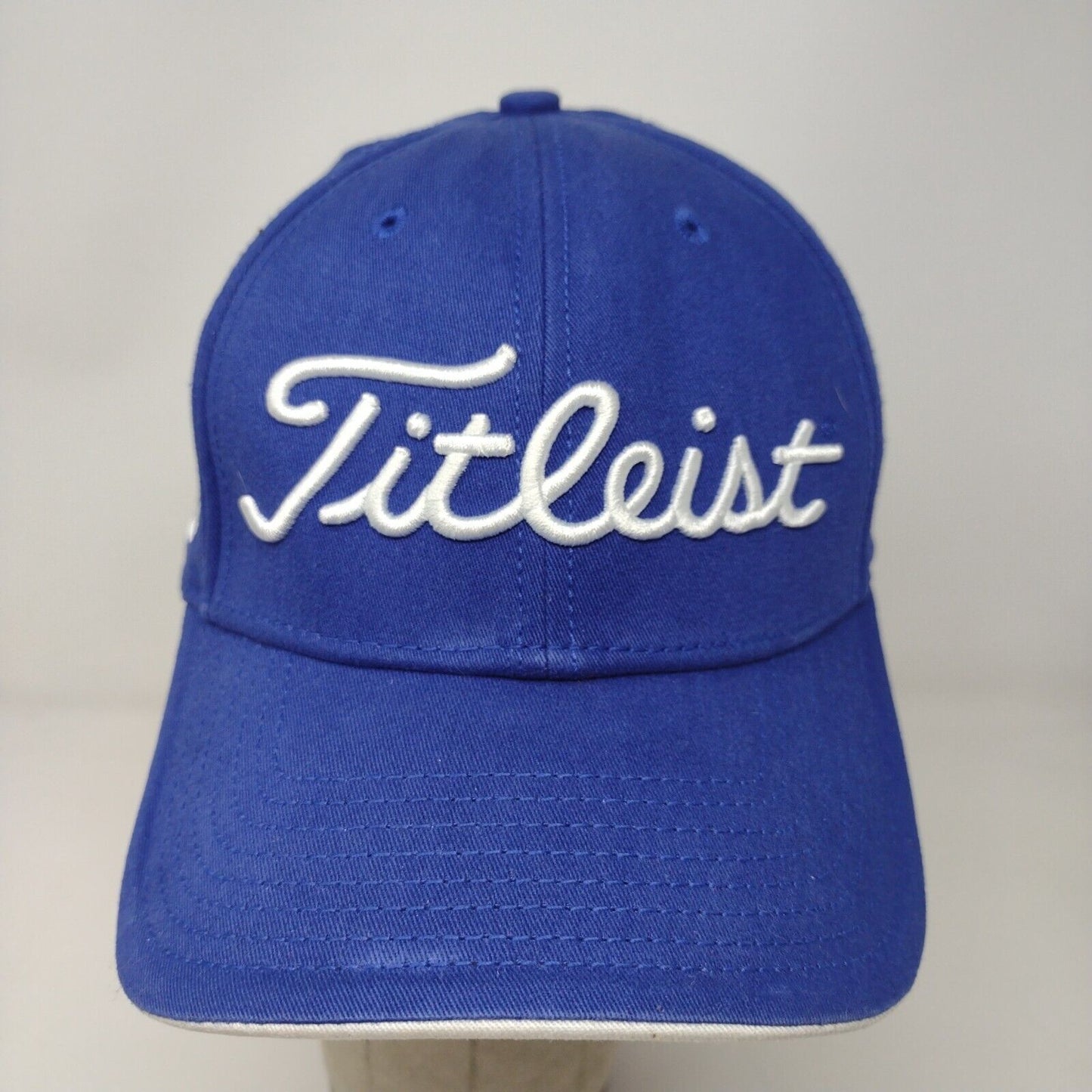 Titleist Golf Mens Pro V1 Slideback Hat Blue Adjustable Embroidered Logos