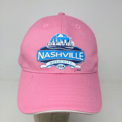 Nashville Tennessee Music City Slideback Hat Pink Adjustable Graphic Logo