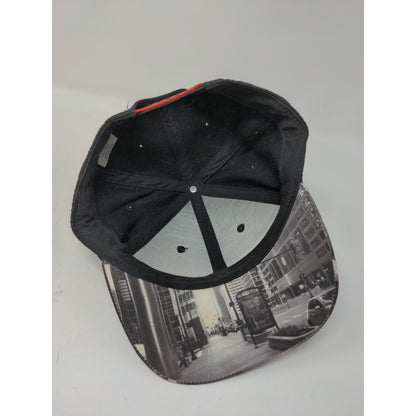 Chicago Snapback Hat Embroidered Spell Out Red & Black OSFM Picture Bill