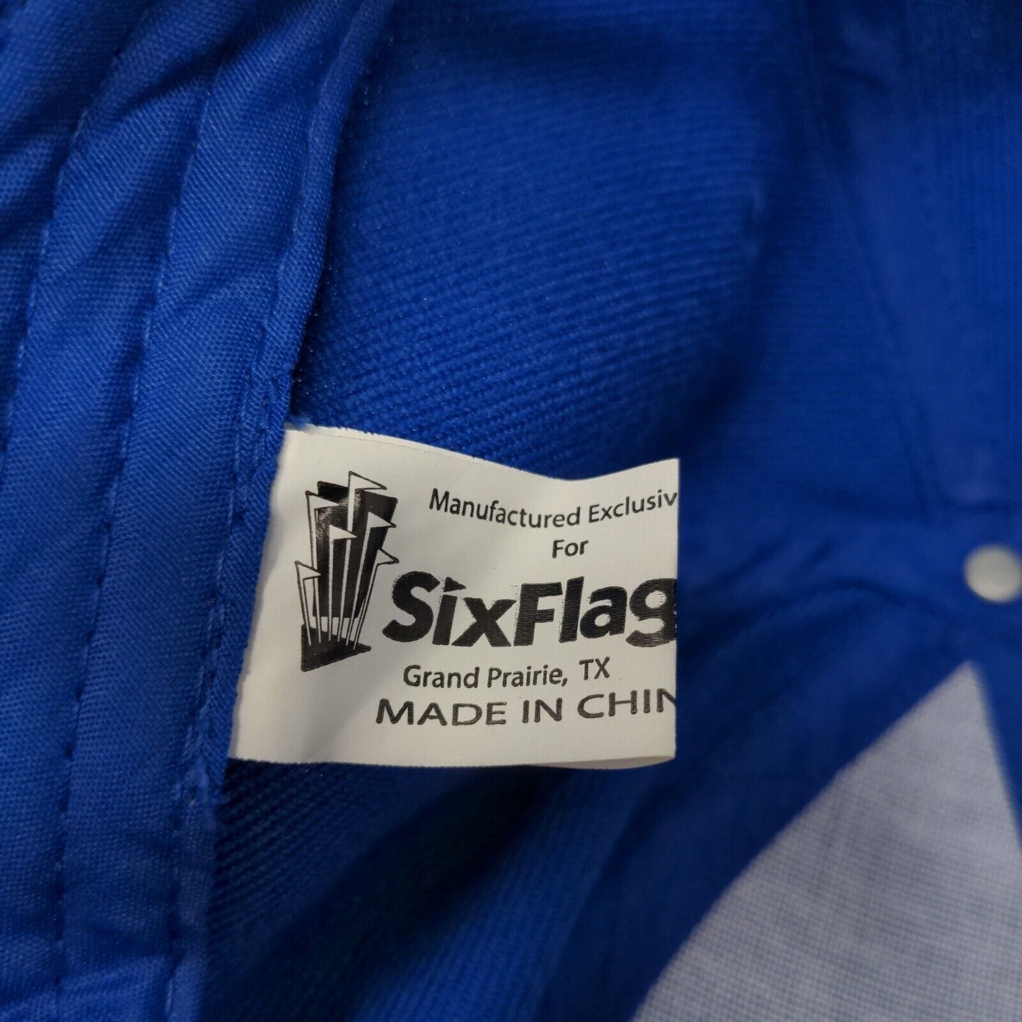 Six Flags Men's Snapback Hat Blue Embroidered Superman Logo Superhero
