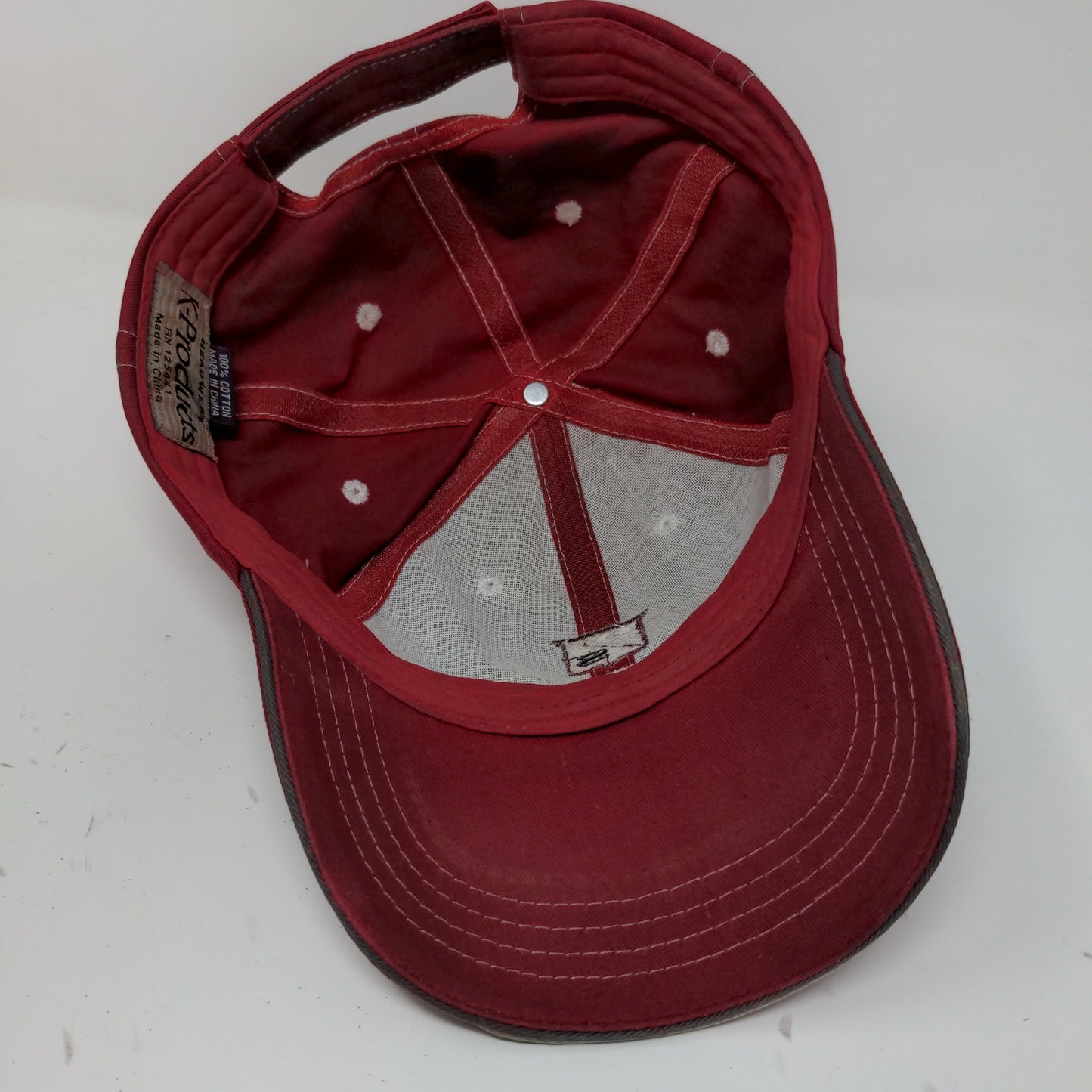 Dairyland Seed Strapback Hat Red Gray Embroidered Logo Farmer