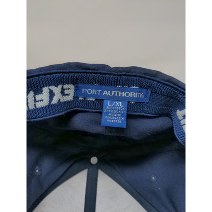Rail Pros Port Authority FlexFit Hat Size L/XL BLue Embroidered Spell Out