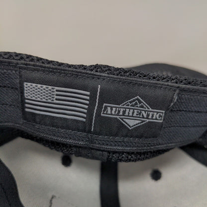 Unbranded Men's Fitted Mesh Back Hat Black Embroidered Flag Logo