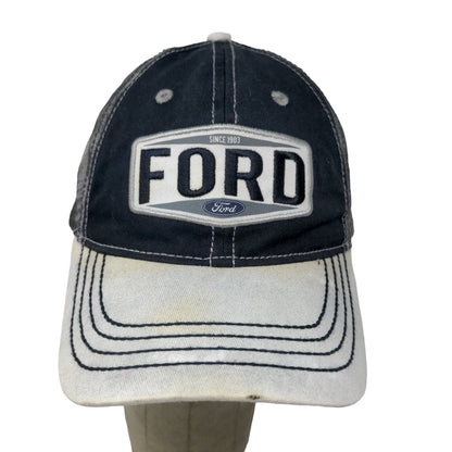 Ford Mens Meshback Snap Back Hat Blue White Embroidered Logo