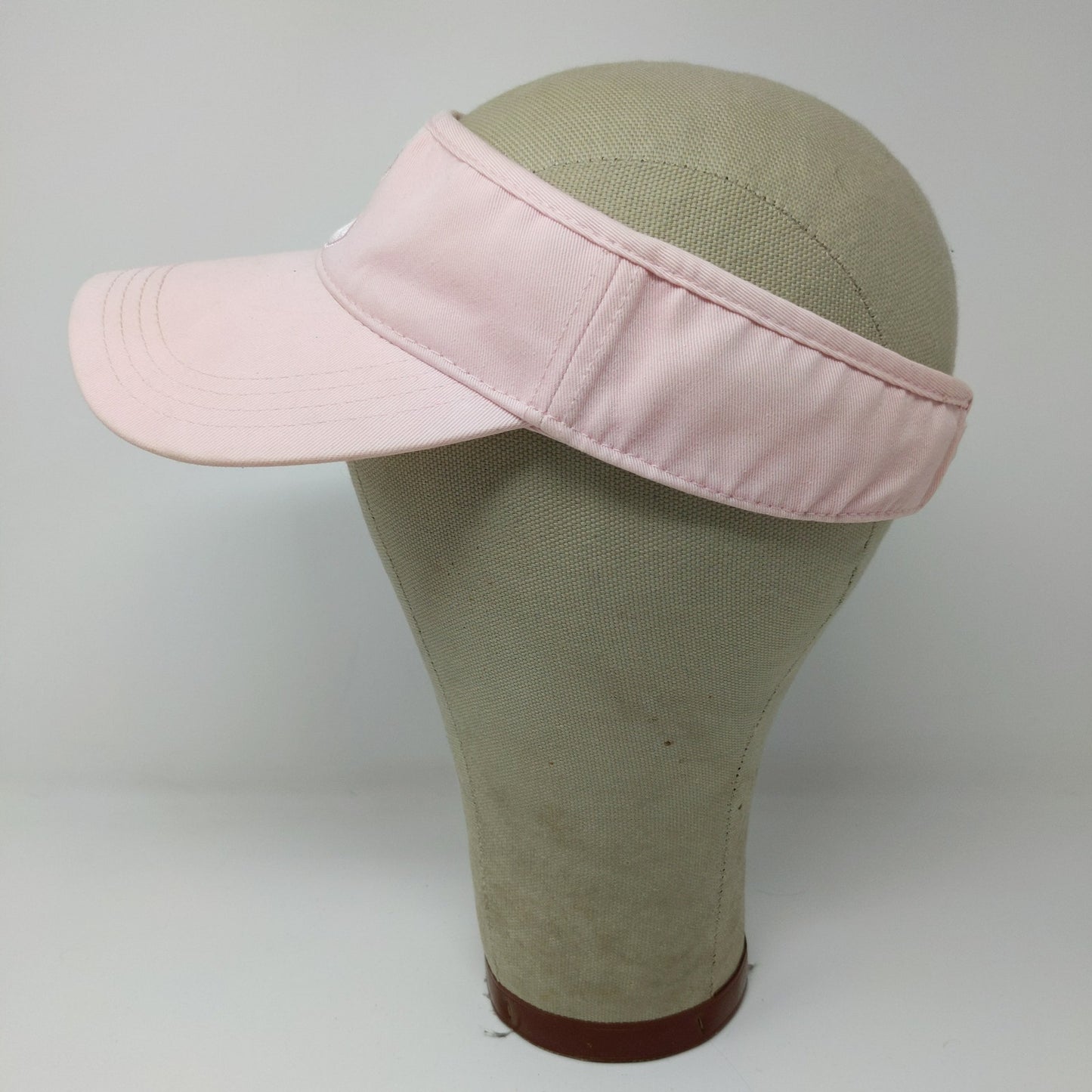 American Needle Strapback Sun Visor Hat Embroidered C Logo Pink