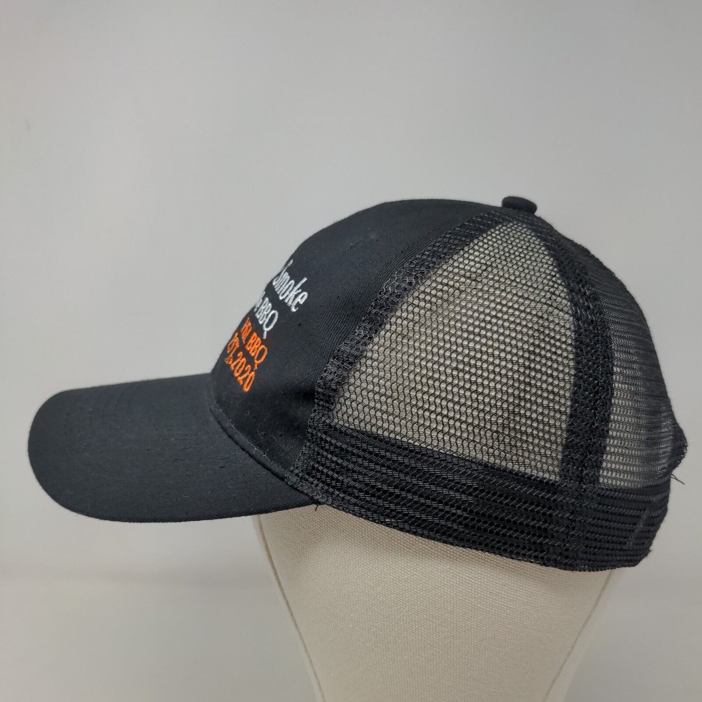 Holy Smoke Lakeside BBQ Men's Snapback Mesh Back Hat Black OSFA Embroidered