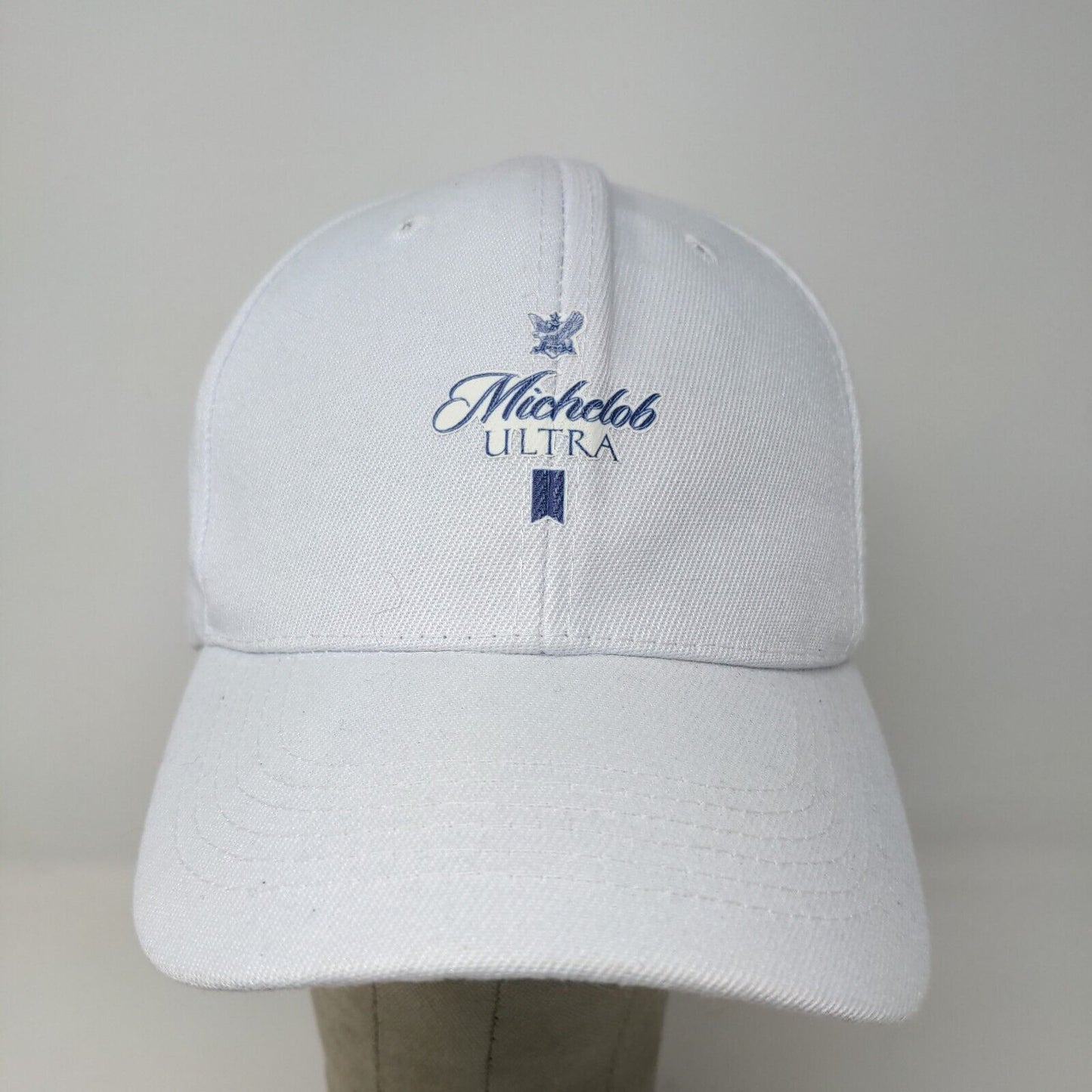 Michelob Ultra Mens Strapback Hat Cap White Adjustable Graphic Logo