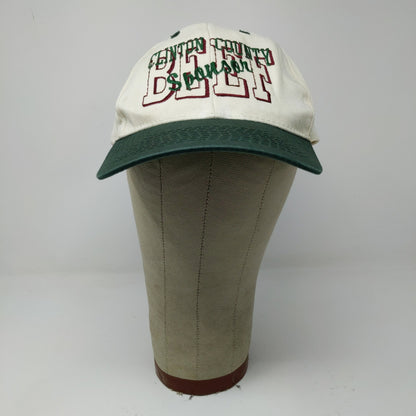 Toppers Clinton County BEEF Snapback Hat White Green Embroidered Text OSFA