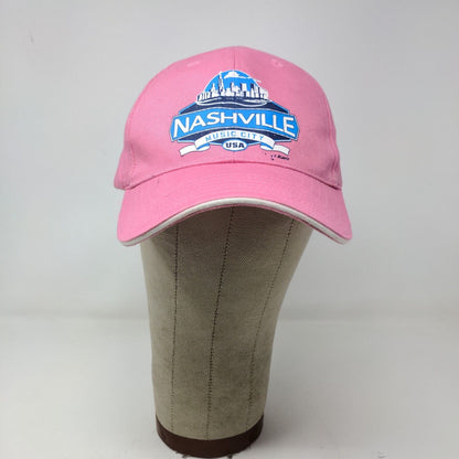 Nashville Tennessee Music City Slideback Hat Pink Adjustable Graphic Logo