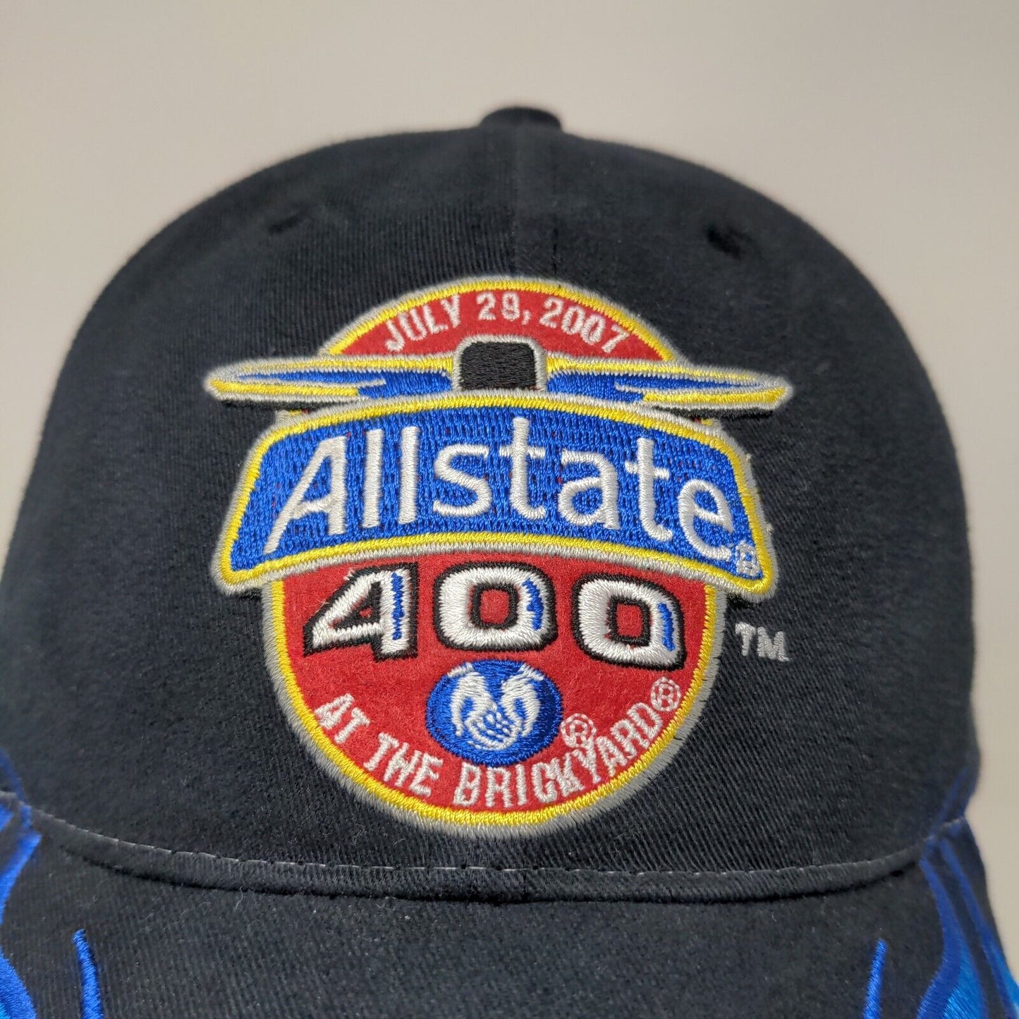 Main Gate Men's Allstate Brickyard 400 Strapback Hat Black 2007 Flames