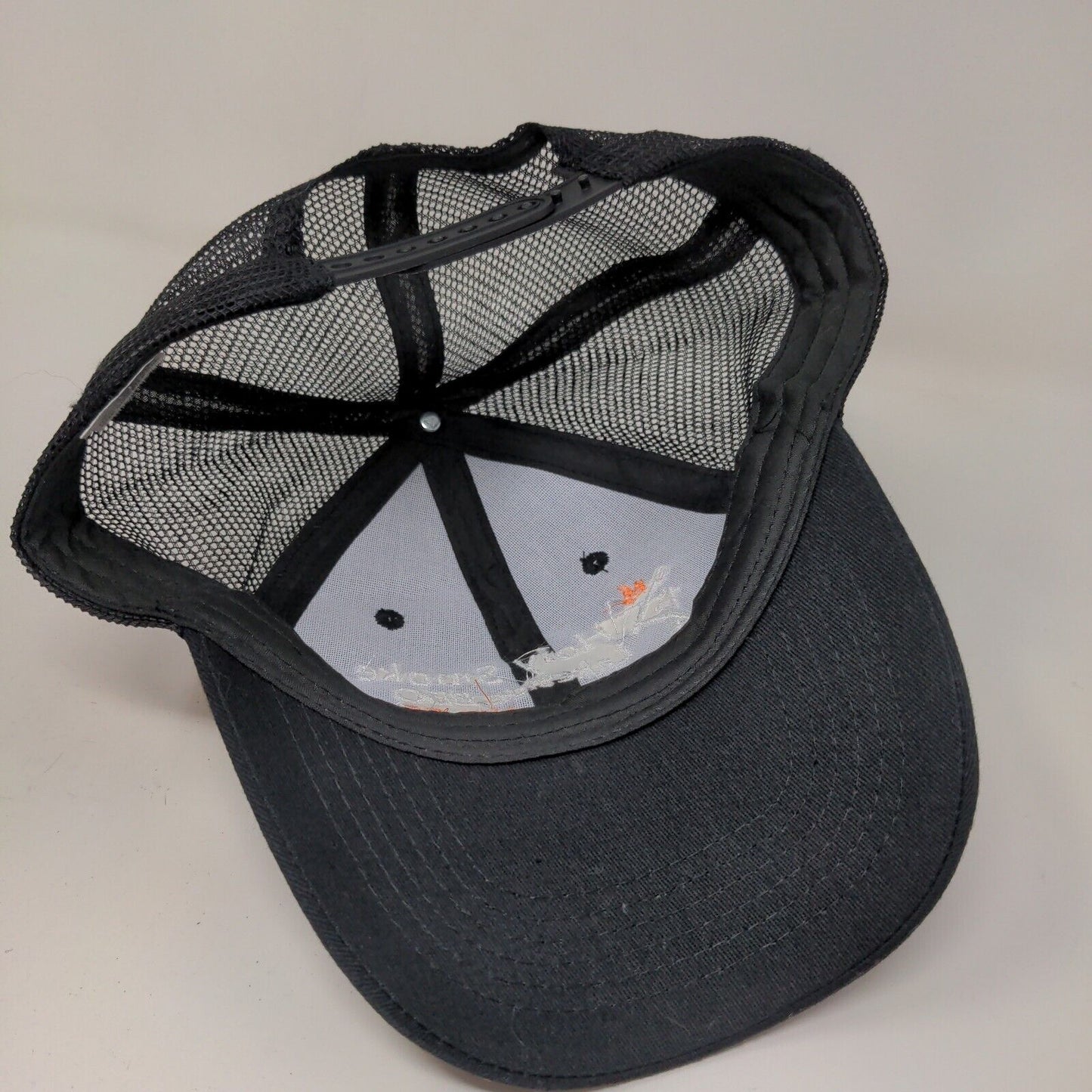 Holy Smoke Lakeside BBQ Men's Snapback Mesh Back Hat Black OSFA Embroidered