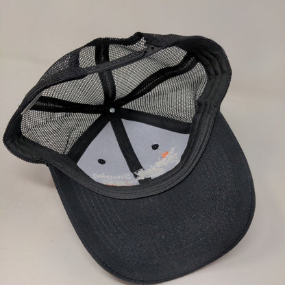 Holy Smoke Lakeside BBQ Men's Snapback Mesh Back Hat Black OSFA Embroidered