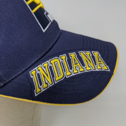 NBA Indiana Pacers Strapback Hat Blue Yellow OSFA Embroidered Logo