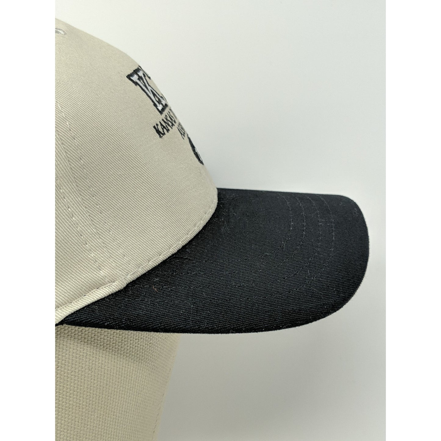 Mens KTA Kansas Trapshooters Association Hat Slideback OSFA Tan & Black Made USA