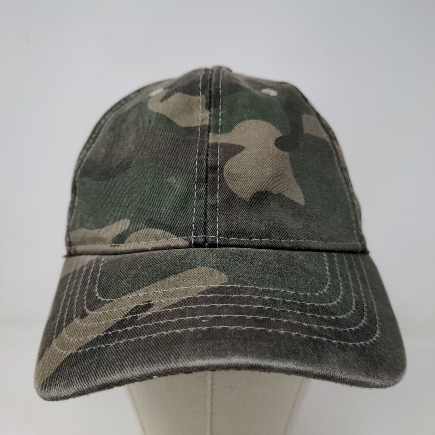 Unbranded Men's Strapback Hat Green Camo OSFM Blank Adjustable